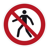 Prohibition sign - No pedestrians allowed (ASR A1.3) for the ground